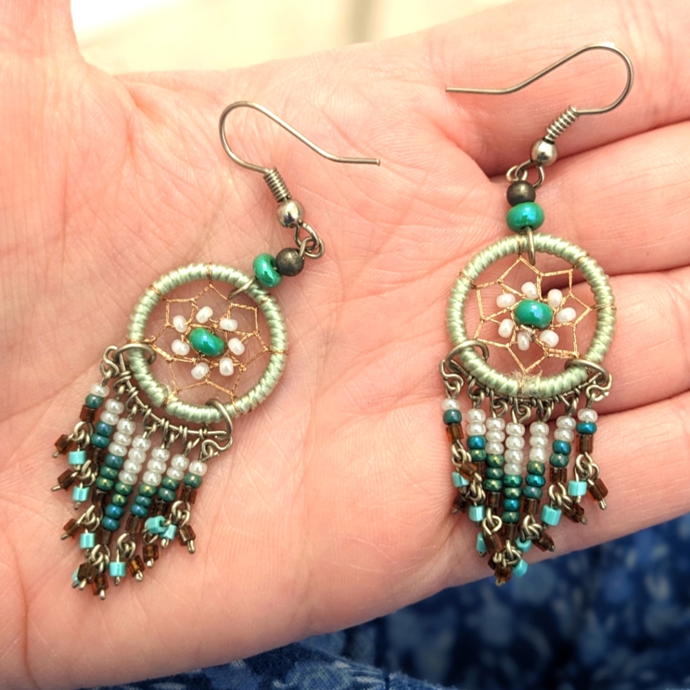 Dreamcatcher Dangling Earrings Costume Jewelry